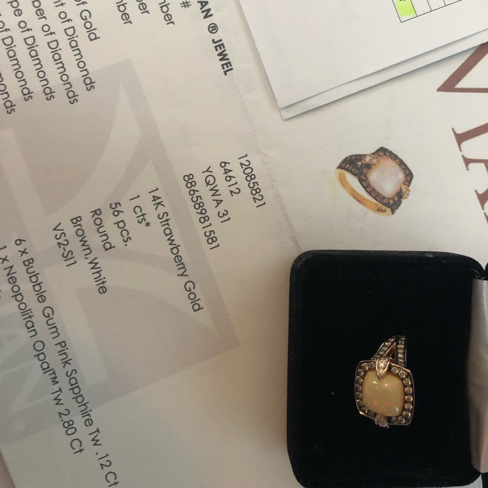 LeVian Rose Gold and Fire Opal ring